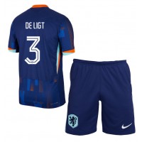 Holandsko Matthijs de Ligt #3 Vonkajší Detský futbalový dres ME 2024 Krátky Rukáv (+ trenírky)